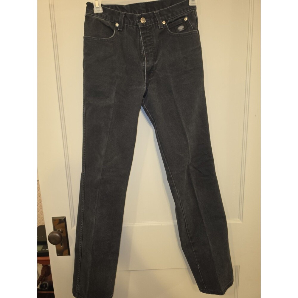 Harley Davidson Vintage Jeans Women’s 6 R Black Dark Wash Denim USA Made 28x30